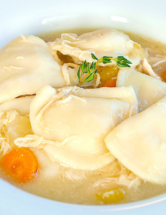 Slow Cooker Chicken and Mini Pierogy Stew
