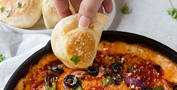 Hot Pizza Dip with 4 Cheese Pierogies